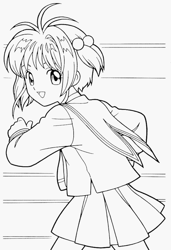 Coloriage Manga Fille Jolie 1 - Dessin gratuit à imprimer